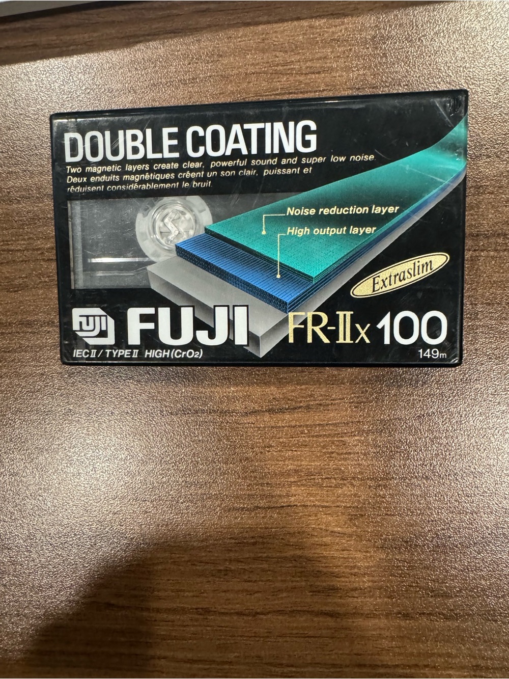 FUJI FR-IIx 100 Double Coating Cassette Tape - Black Teal Packaging
